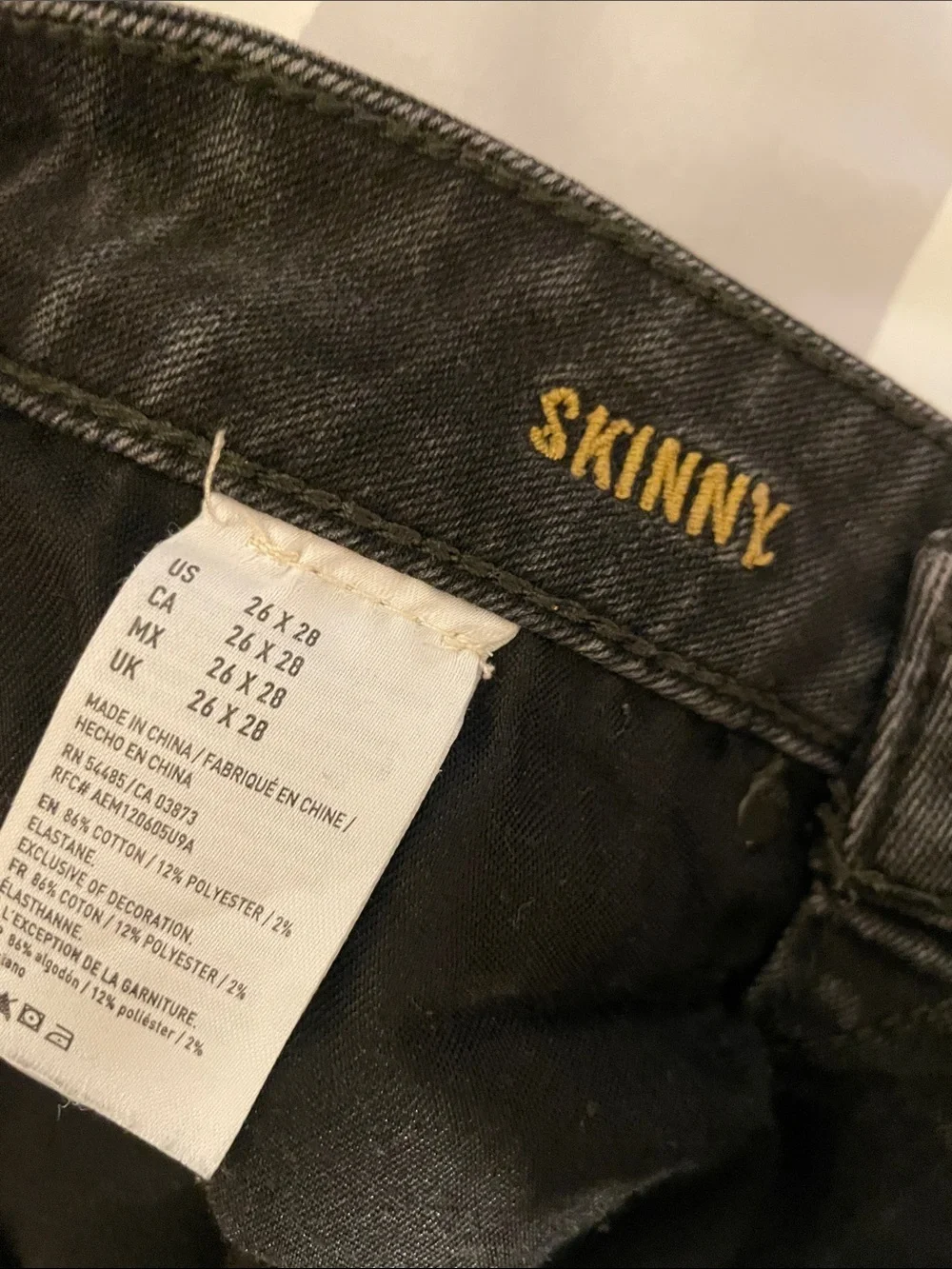 American Eagle Outfitters Black Distressed Skinny Jeans